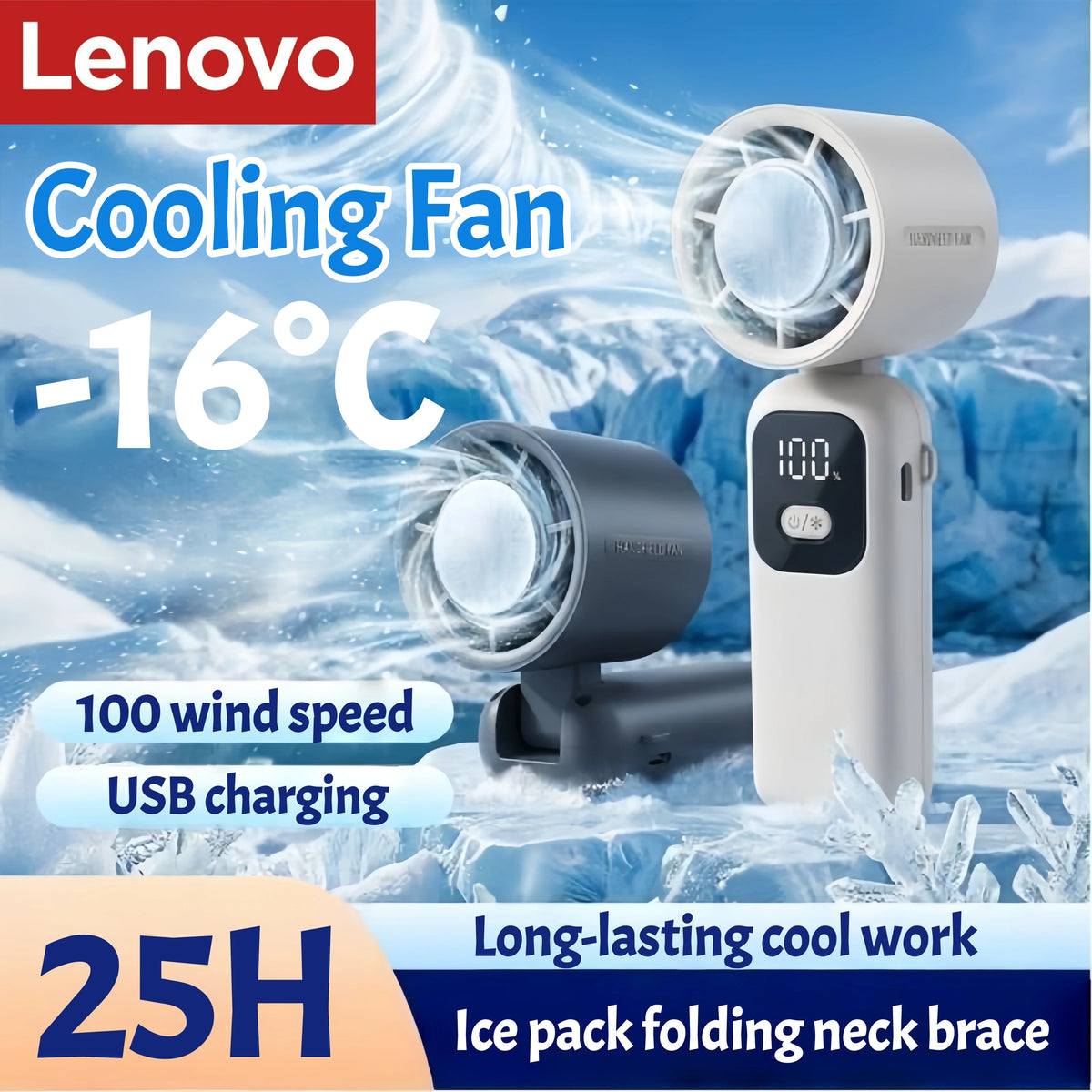 Portable Foldable Handheld Fan with 100 Speed Levels