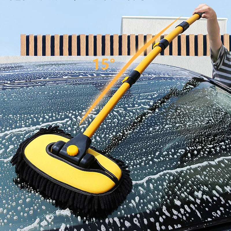 Telescoping Car Wash Mop with Soft Chenille Brush Head