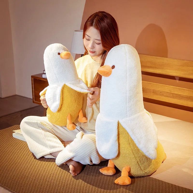 Creative Banana Duck Plush Pillow - Soft Cartoon Cushion for Home & Bedroom Decor