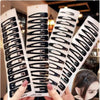Classic Black Metal Hair Barrettes - Set of 12