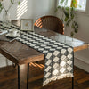 Boho Farmhouse Linen Table Runner with Macrame Fringe
