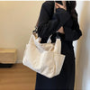 Multi-Pocket Corduroy Tote Bag – Large Capacity Casual Satchel for Travel, Work & Commute