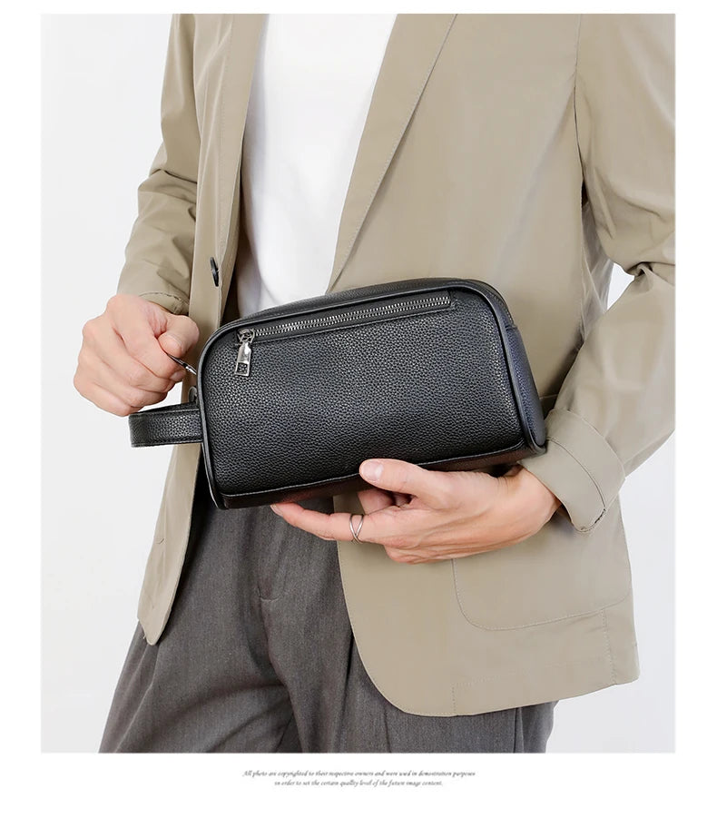 Men's PU Leather Casual Crossbody Clutch Bag