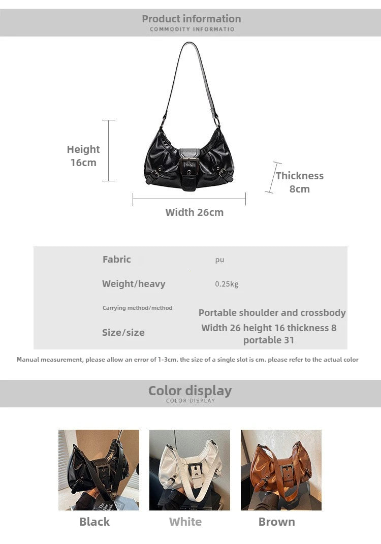 Y2K Retro Pleated Hobo Shoulder Bag