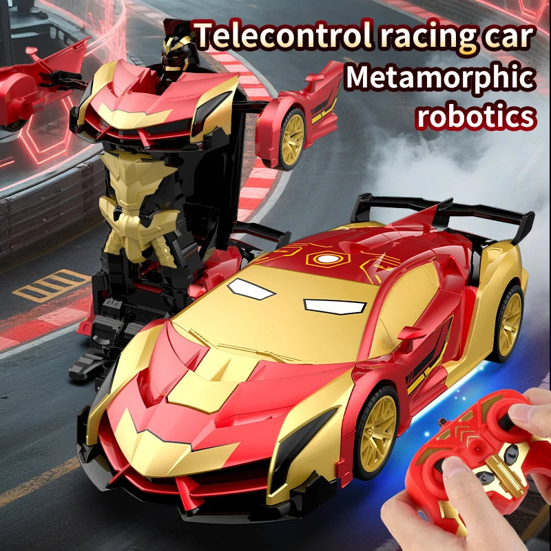 2-in-1 Transforming RC Car & Robot with LED Lights