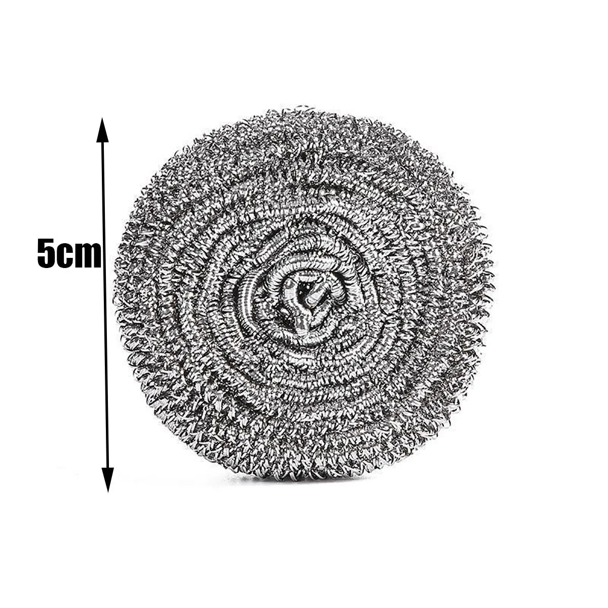 Esponja de acero inoxidable circular y texturizada con marcador de 5 cm.