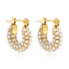 Geometric Gold Plated Huggie Hoop Earrings