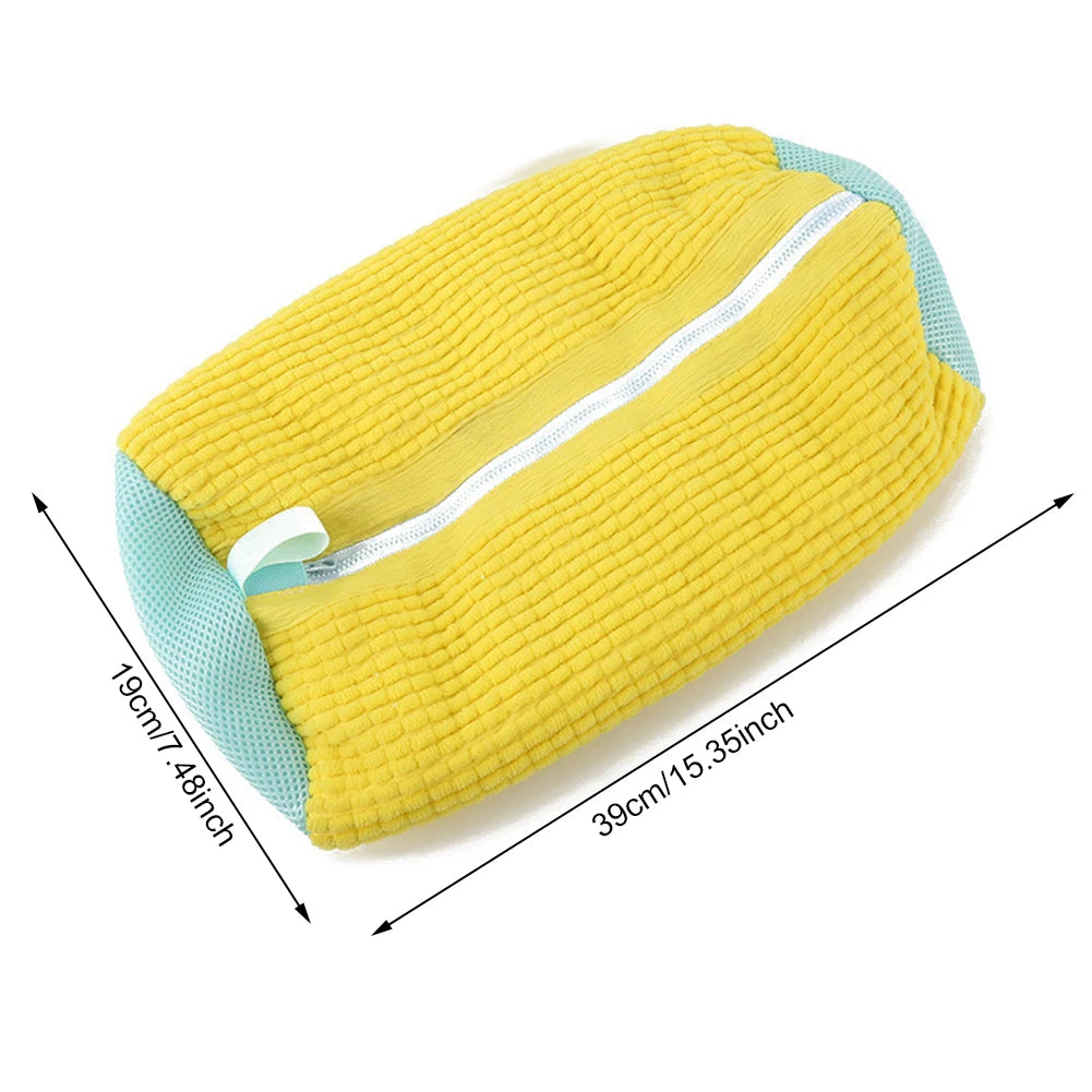 Mesh Shoe Wash Bag with Soft Fluff Lining