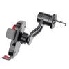 Black universal gravity car phone holder with a hook clip attached