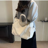 Multi-Pocket Corduroy Tote Bag – Large Capacity Casual Satchel for Travel, Work & Commute