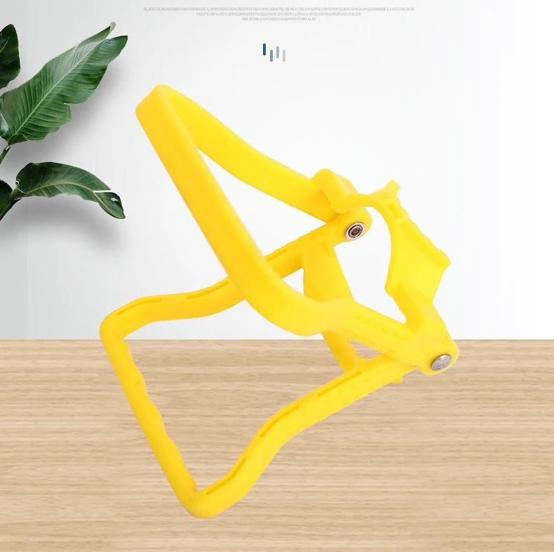 Yellow ergonomic handle designed for carrying water buckets or bottles.