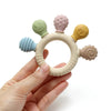 Silicone Baby Teether Ring with Sensory Beads
