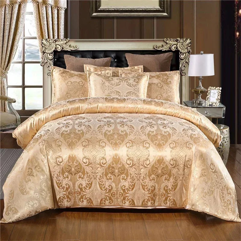 Silver Royal Luxury Duvet Cover Set with Pillowcases