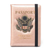 Classic PU Leather Passport Holder with US Flag Detail