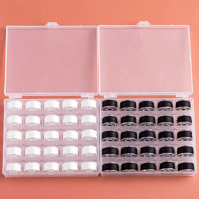 Pre-filled Sewing Bobbins Set with Storage Case