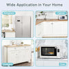 Image showing wide application of child safety refrigerator locks on a refrigerator, cabinet, cupboard, and oven.