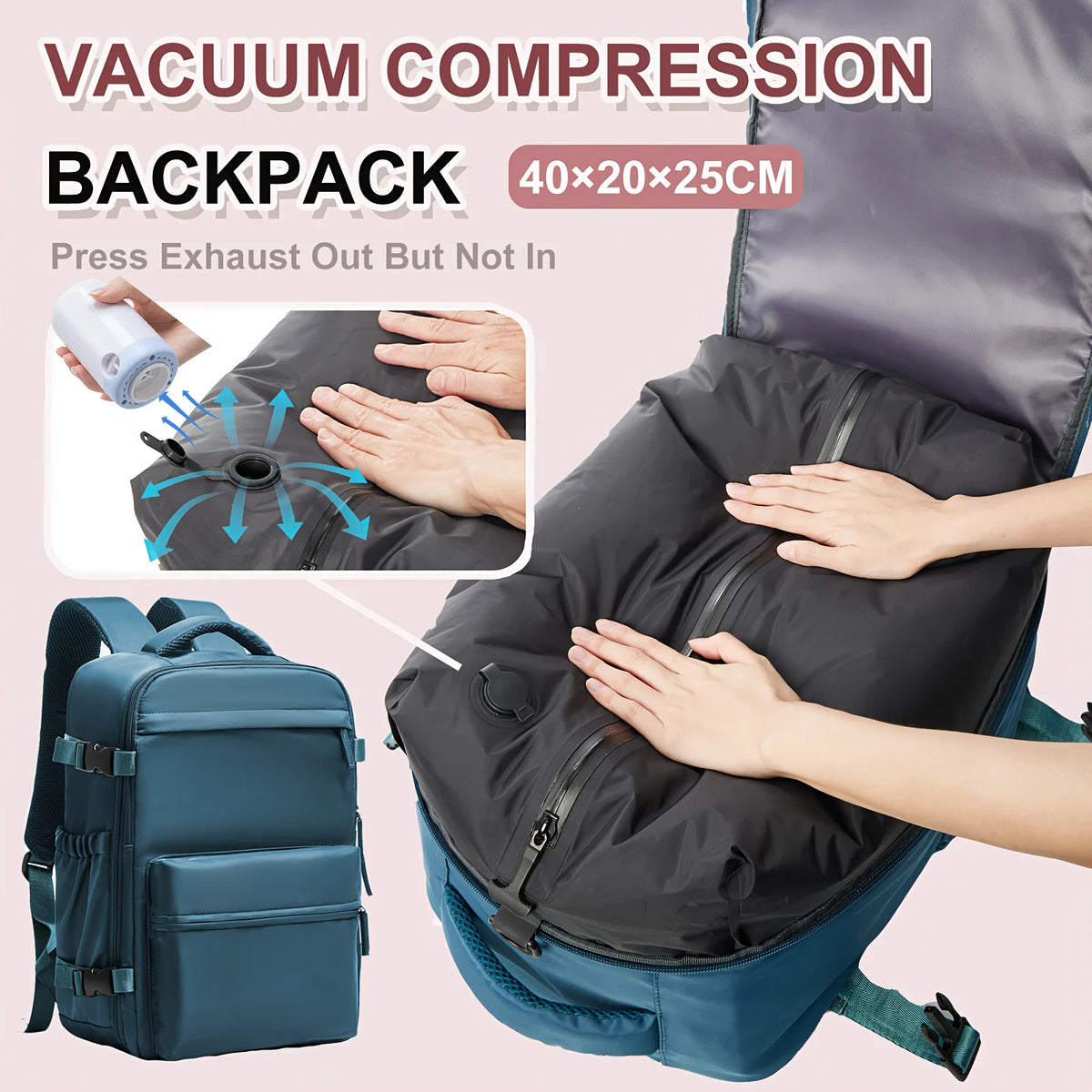 Travel Compression Backpack with Vacuum Storage