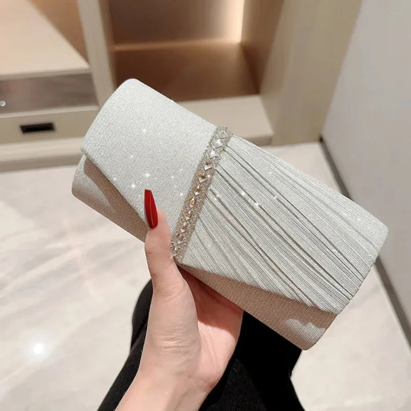 Glitter Envelope Clutch with Chain Strap