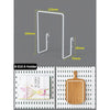 A white desktop pegboard organizer with a rectangular frame, hooks, and shelves shown against a gray background.