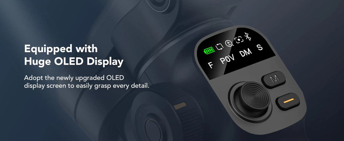 3-Axis Smartphone Gimbal Stabilizer with Built-in Extension Pole and LED Display