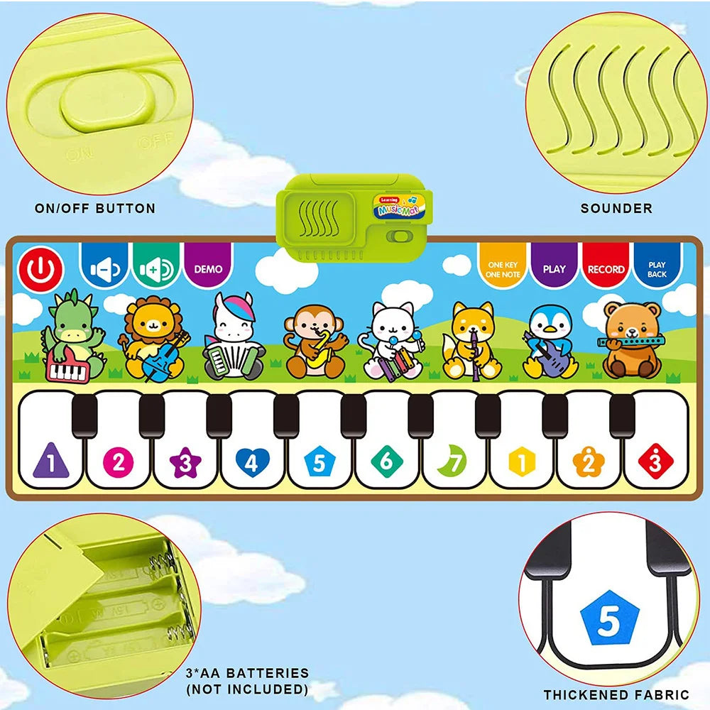 Interactive Piano Music Mat for Toddlers – Educational Animal Keyboard Toy