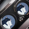 Decorative Cat Flower Car Cup Holder Mat Set