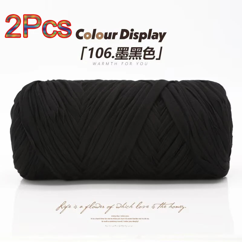 Elastic T-Shirt Yarn for Crochet and Knitting (2-Pack, 50m Each)