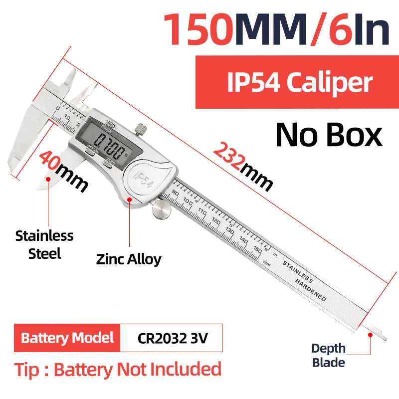 Stainless Steel Digital Caliper with LCD Display