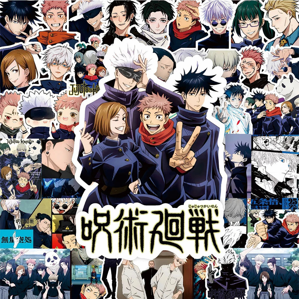 Jujutsu Kaisen Anime Sticker Pack – 80 Waterproof Decals