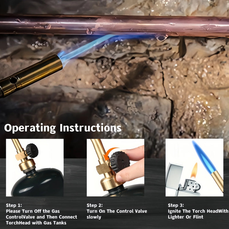 Brass Propane Torch with Precision Pencil Flame