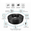 A coil of black tinned copper wire with various features like windproof, waterproof, and sunproof protection.