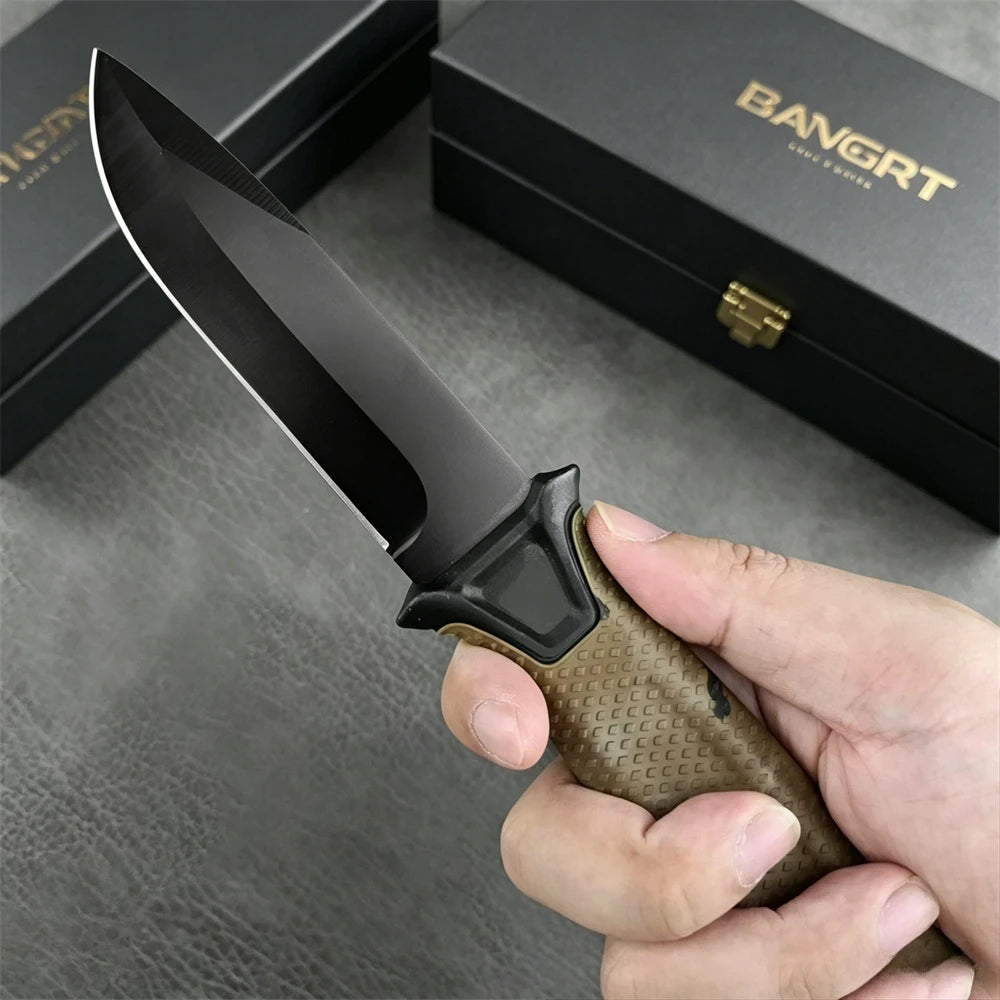 Full Tang Fixed Blade Knife with Ergonomic Rubber Handle