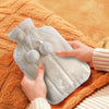 Plush Hot Water Bottle Cover with Soft Fleece Lining
