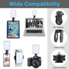 A set of LED lights and mounts for wide compatibility including a phone clip, laptop mount, and camera mount.