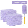 One handle of 20 pieces of purple feather duster for cleaning ceilings and desktops