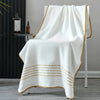Gold-Stripe Bath Towel Set (3-Pack) – Ultra-Soft & Highly Absorbent