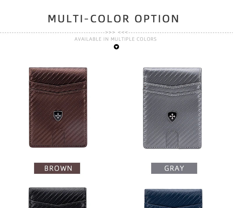 Slim PU Leather Bifold Wallet with Card Holder