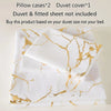 Luxury Marble Print 3-Piece Duvet Cover Set – Queen Size, Soft Microfiber, Zipper Closure