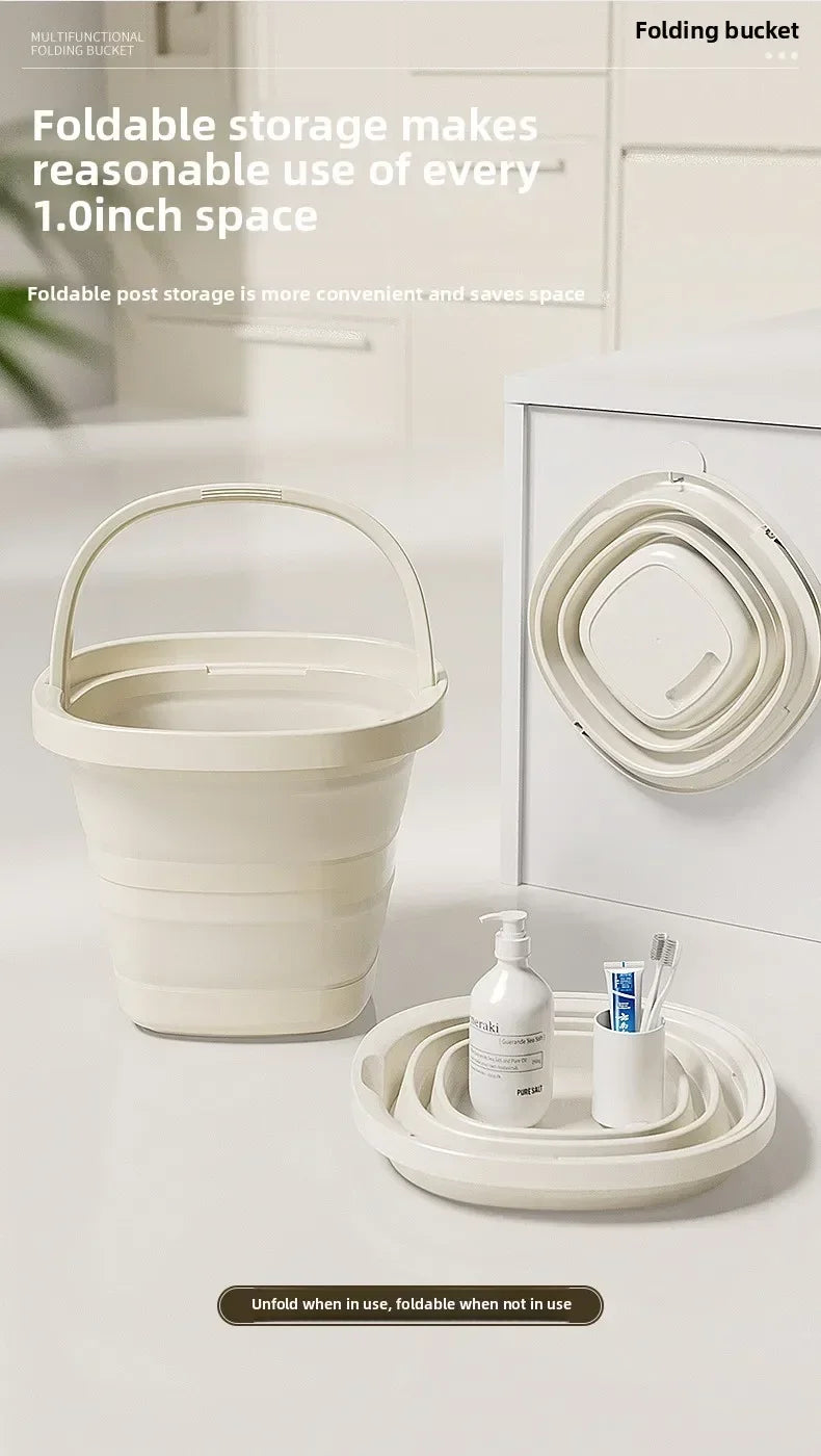 10L Foldable Camping Bucket with Sturdy Silicone Handle