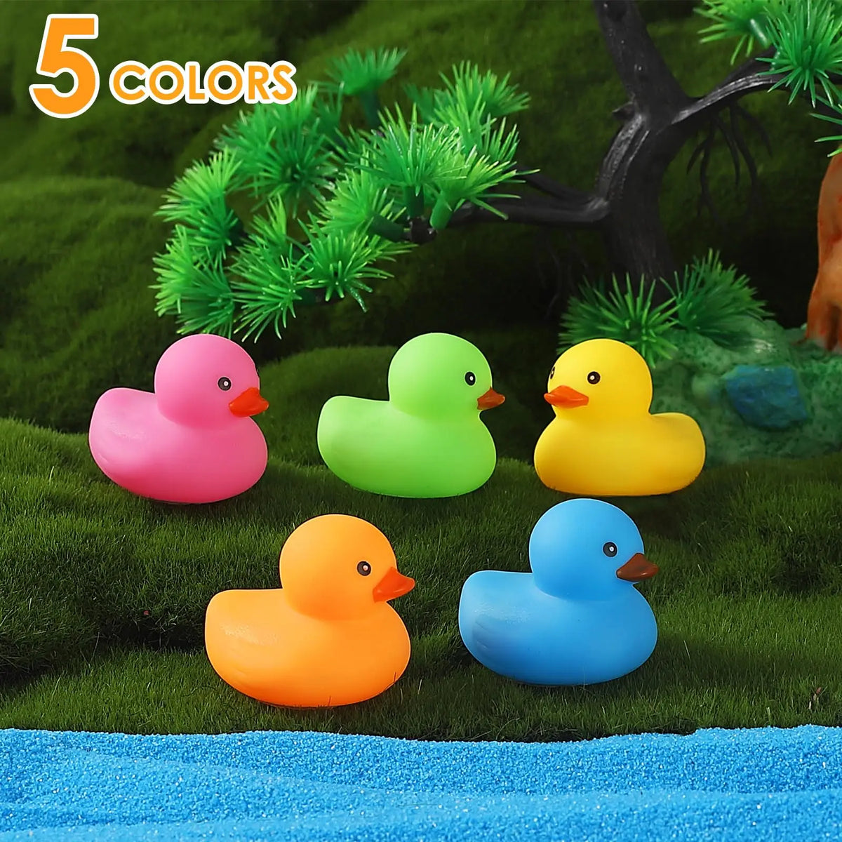 Multicolor Mini Rubber Ducks for Bath and Party Favors