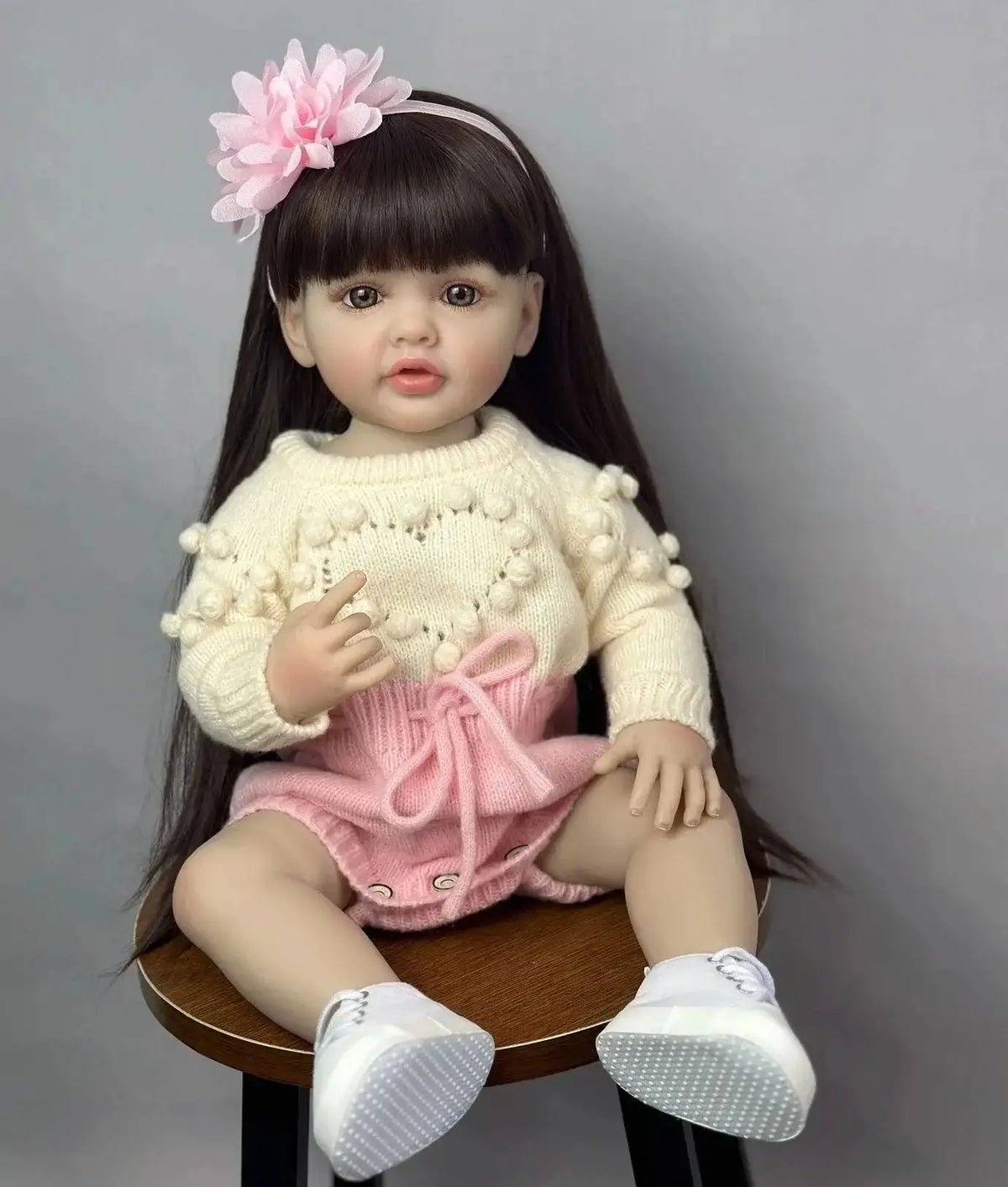 Lifelike Reborn Baby Girl Doll with Soft Silicone Body
