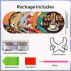 A package includes a set of diamond painting coasters, a coaster holder, and a glue and pen.