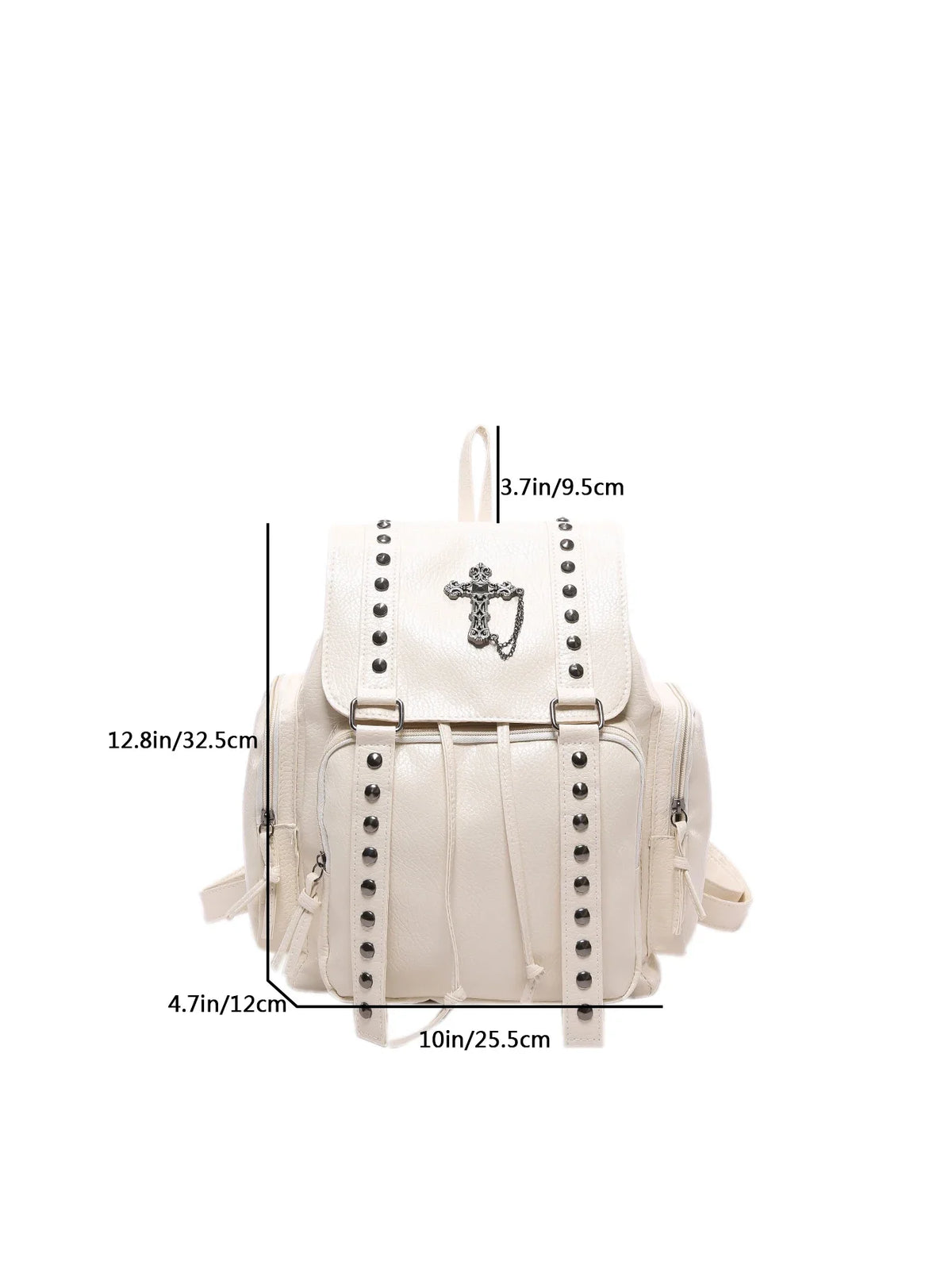 Gothic PU Leather Backpack with Rivet Accents