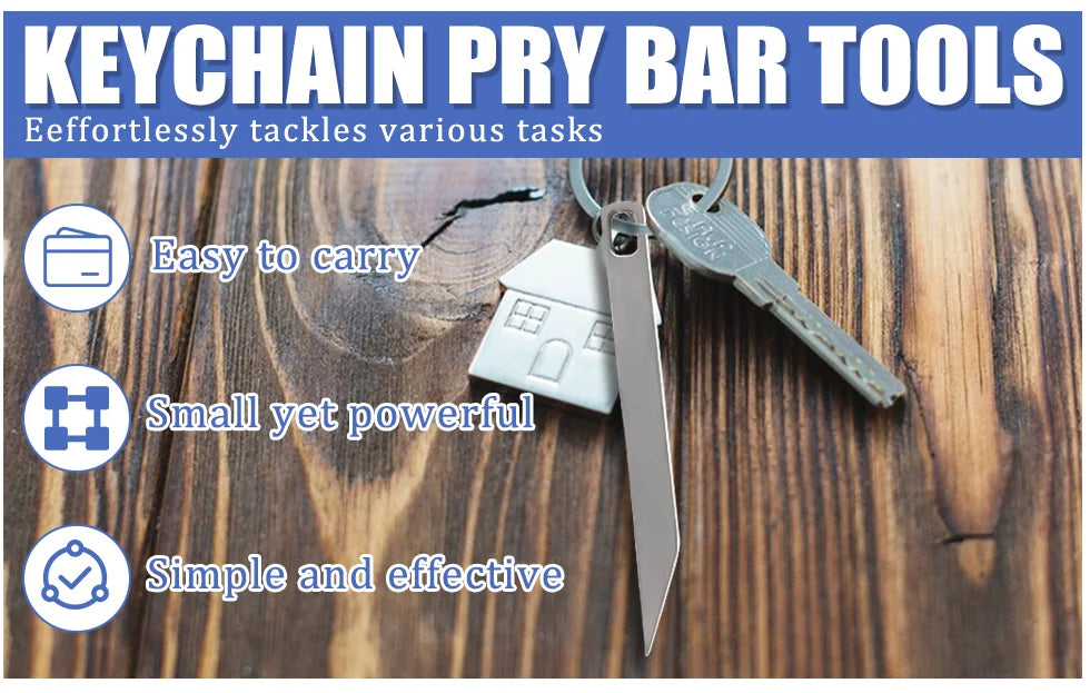 Stainless Steel Keychain Pry Bar