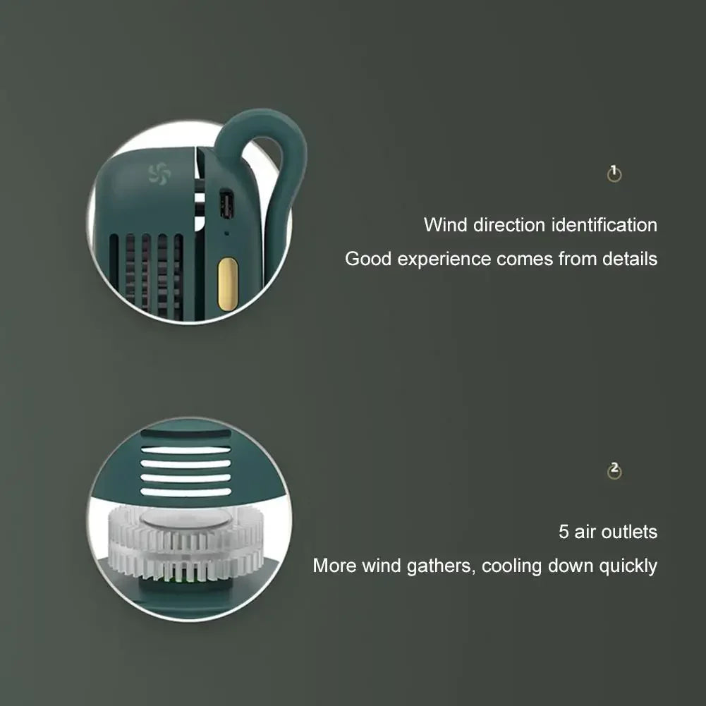 Portable Clip-On Mini Bladeless Fan with 3 Speeds