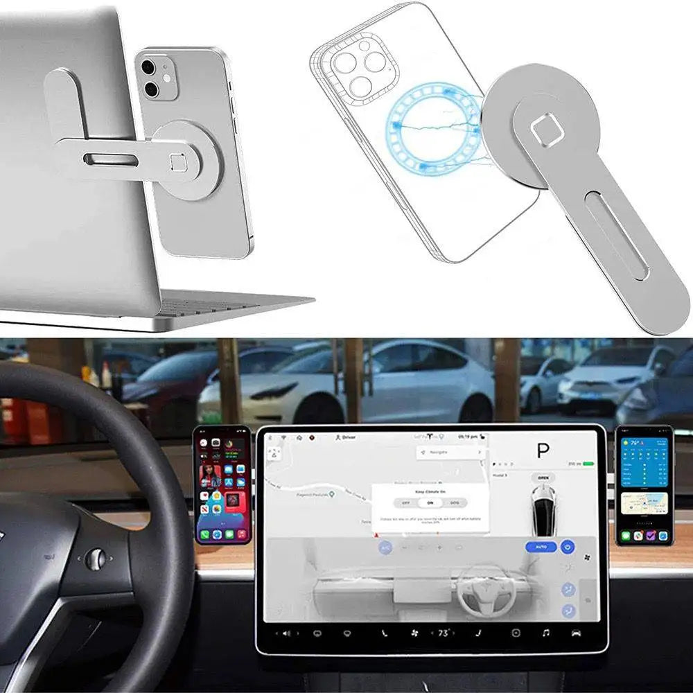 Magnetic Car Phone Mount with 360° Rotation & Foldable Design