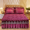 Lace Bed Skirt Set with Matching Pillowcases