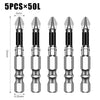 Magnetic Cross Head Screwdriver Bit Set (S2 Steel, Anti-Slip)