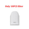 A stack of ten clear protective face masks with anti-fog shields and silicone seals for PM2.5 filtration.