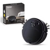 A black CLEAN Smart Robot Vacuum is shown next to its box.
